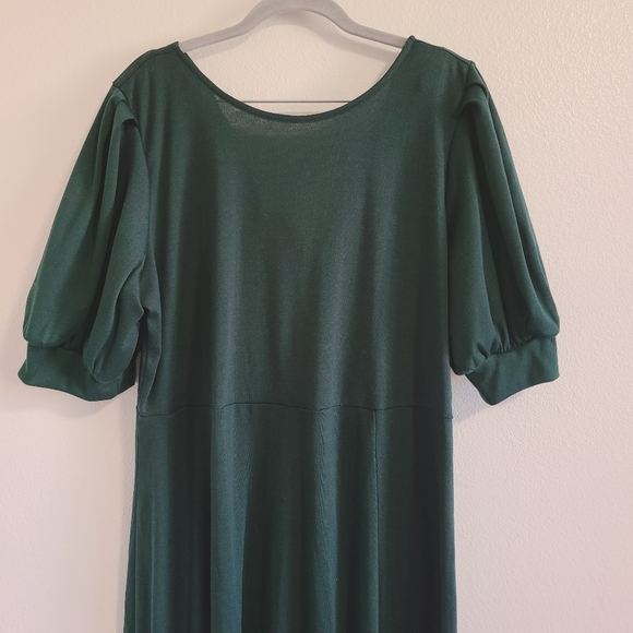 Eloquii Dark Emerald Green Cowl Back Dress - Picture 3 of 10